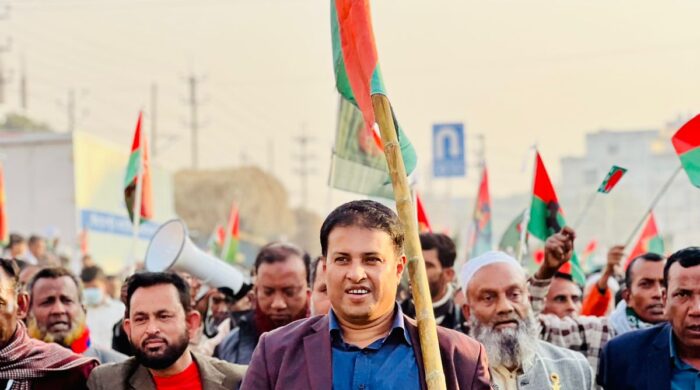 ভালুকায় বিএনপি নেতা শাখাওয়াত পাঠানের নেতৃত্বে বিজয় র‍্যালী